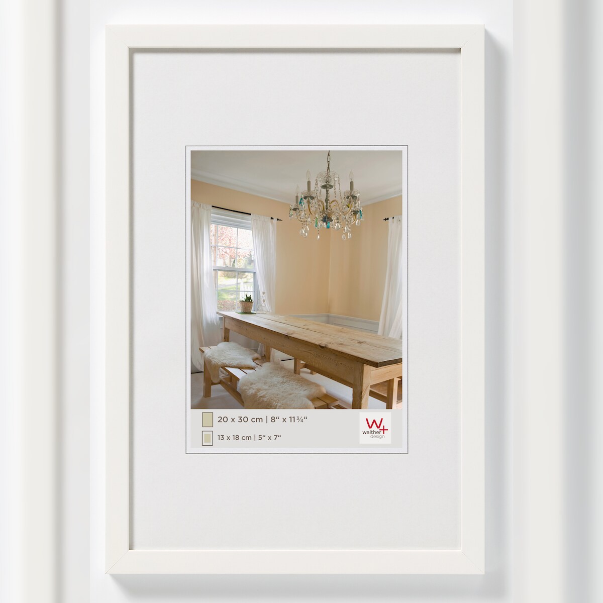 walther + design Peppers Holz Bilderrahmen 009X013 POLARWEISS Image