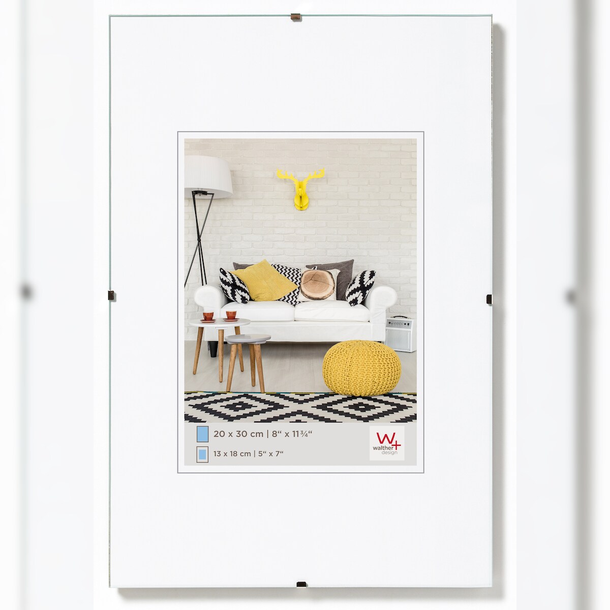 walther + design Rahmenlose Bildh. 15x20 cm Klarglas Image