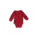 Carter's Long Sleeve Onesie: Red Bottoms - Size 9 Month