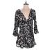 Free People Romper Plunge 3/4 sleeves: Black Rompers - Women's Size Small