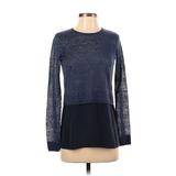 Vince. Long Sleeve Top Blue Crew Neck Tops - Women's Size 2X-Small