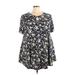 MONNURO Sleeveless Blouse: Black Floral Tops - Women's Size 3X Plus