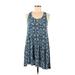 Alya Casual Dress - DropWaist: Blue Print Dresses - Women's Size Medium