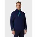 Men's Midweight Textured 1/4 Zip Fleece In Peacoat/Scuba Blue