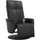 Massage Recliner Chair with Footrest Black Faux Leather Vidaxl Black