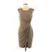 Calvin Klein Casual Dress - Sheath: Brown Solid Dresses - Women's Size 8