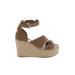 Dolce Vita Wedges: Espadrille Platform Casual Brown Print Shoes - Women's Size 8 - Open Toe