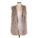 Dylan Faux Fur Vest: Gray Jackets & Outerwear - Women's Size Medium