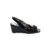 Yellow Box Wedges: Black Print Shoes - Women's Size 7 1/2 - Open Toe