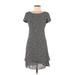 Jones New York Casual Dress - High/Low: Gray Tweed Dresses - Women's Size 6