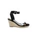 Steve Madden Wedges: Black Solid Shoes - Women's Size 9 1/2 - Open Toe