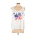 Old Navy Sleeveless T-Shirt: White Graphic Tops - Women's Size X-Large