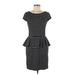 Mossimo Casual Dress Scoop Neck Short sleeves: Black Print Dresses - Women's Size Medium