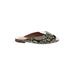 Madewell Flats: Slip-on Chunky Heel Casual Green Snake Print Shoes - Women's Size 6 - Open Toe