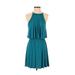 American Eagle Outfitters Casual Dress - A-Line High Neck Sleeveless: Blue Solid Dresses - Women's Size X-Small