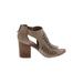 Sarto by Franco Sarto Heels: Tan Print Shoes - Women's Size 9 - Open Toe