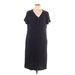 Amazon Essentials Casual Dress - Shirtdress: Blue Solid Dresses - Women's Size Large