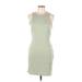 I SAW IT FIRST. Casual Dress - Sheath Crew Neck Sleeveless: Green Print Dresses - New - Women's Size 12