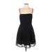 Shein Cocktail Dress - A-Line: Black Solid Dresses - Women's Size 12