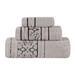 Charlton Home® Sadie Zero Twist Cotton Floral Jacquard Absorbent 3 Piece Towel Set 100% Cotton in Gray | 30 W in | Wayfair