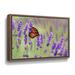 Ebern Designs English Lavender & Butterfly by Julie Peterson - Print on Canvas in Green/Indigo | 14 H x 18 W x 2 D in | Wayfair