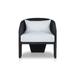 Corrigan Studio® Louisette Patio Dining Armchair w/ Cushion Wicker/Rattan in White/Black | 29 H x 28 W x 28 D in | Wayfair