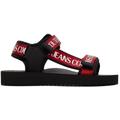 Black & Red Fondo Strap Sandals