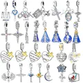 925 sterling silver wings Sister Cross pendant charms fit original Pandora bracelet charm beads
