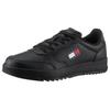 Sneaker TOMMY JEANS "TJM RETRO ESS", Herren, Gr. 41, schwarz, Leder, Lederimitat, unifarben, sportlich, Schuhe, mit TOMMY Markenlogo, Freizeitschuh, Halbschuh, Schnürschuh