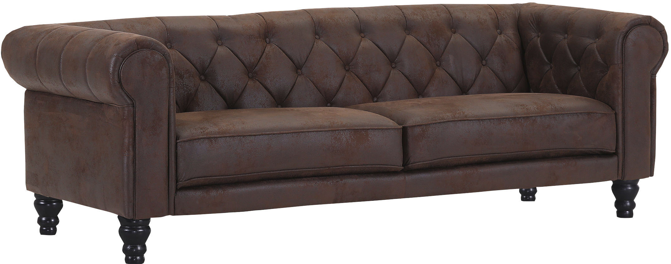 3-Sitzer GUTMANN FACTORY, braun (braun antik), B:220cm H:75cm T:90cm, 100% Polyester, Sofas