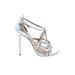 Emporio Armani Heels: Silver Shoes - Women's Size 40 - Open Toe