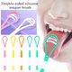 Dual Uses Tongue Scraper Silicone Tongue Brush Reusable Soft Oral Cleaning Brushes Fresh Breath