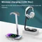Aluminium Legierung Kopfhörer Ständer Desktop 15W Drahtlose Telefon Lade Headset Halter Gaming Kopfhörer Display Regal Anti-slip Basis
