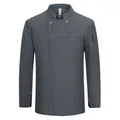 grey Chef uniform Long Sleeve chef jacket Cook Coat Chef T-shirt Baker Work Uniform Waiter