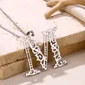 Edelstahl Blume Anfangs buchstaben Halsketten für Frauen Silber Farbe A-Z Alphabet Anhänger Choker