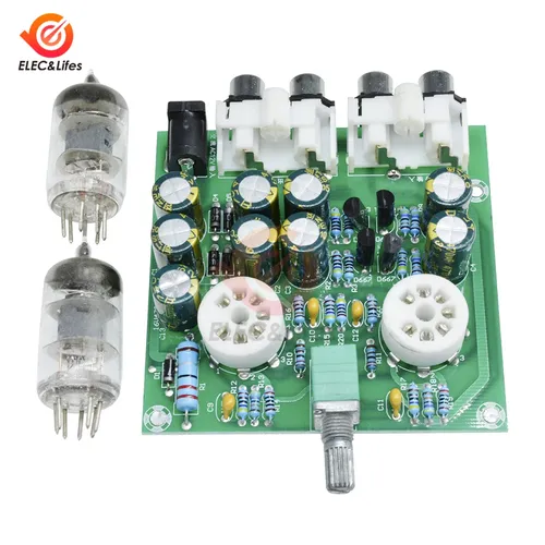 6J2 Ventil Vakuum Rohr Vorverstärker DIY Kit Audio Stereo 2 0 Kanäle verstärker bord Kopfhörer Power