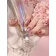 10Pcs Glitter Short Handmade Press On Nails Cat Eye Full Cover Butterfly Design Pink False Nails Manicure Wearable Nail Tips Art