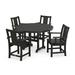 POLYWOODÂ® Prairie 5-Piece Round Farmhouse Dining Set in Black