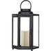 1PACK Alpine 9 In. W. x 14 In. H. x 9 In. L. Black Warm White LED Candle Hexagonal Patio Lantern