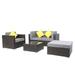 US Warehouse 5 Pieces Patio PE Wicker Rattan Corner Sofa Set Patio Furniture Set In Stock for the outdoors and Patio