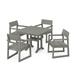 POLYWOOD EDGE 5-Piece Farmhouse Dining Set With Trestle Legs in Slate Grey