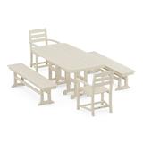 POLYWOOD La Casa Cafe 5-Piece Dining Set with Benches in Sand