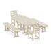 POLYWOOD Lakeside 5-Piece Dining Set with Benches in Sand