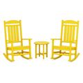 POLYWOOD Presidential 3-Piece Rocker Set in Lemon