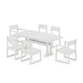 POLYWOOD EDGE 7-Piece Dining Set with Trestle Legs in White