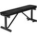 4 ft. Outdoor Steel Flat Bench with Perforated Metal - Black