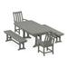 POLYWOOD Vineyard 5-Piece Dining Set with Trestle Legs in Slate Grey