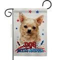 Patriotic Apple Head Chihuahua Animals Dog 13 x 18.5 in. Double-Sided Decorative Vertical Garden Flags for House Decoration Banner Yard Gift