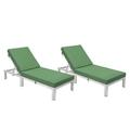 330 lbs Chelsea Modern Outdoor Weathered Grey Chaise Lounge Chair with Cushions Green