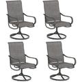 4 Pieces Metal Dining Swivel Chairs Bistro Backyard Rocker Chairs Weather Resistant Garden Outdoor Furniture